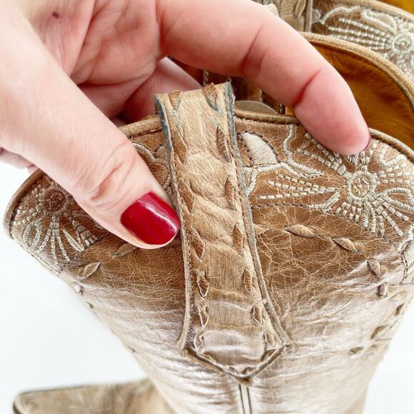 Old Gringo Erin Bone Cream Floral Embroidered Western Cowgirl Boot size 7 - Picture 10 of 14